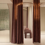 La Bella Ridge Arch Ottoman Stool - Chocolate Brown