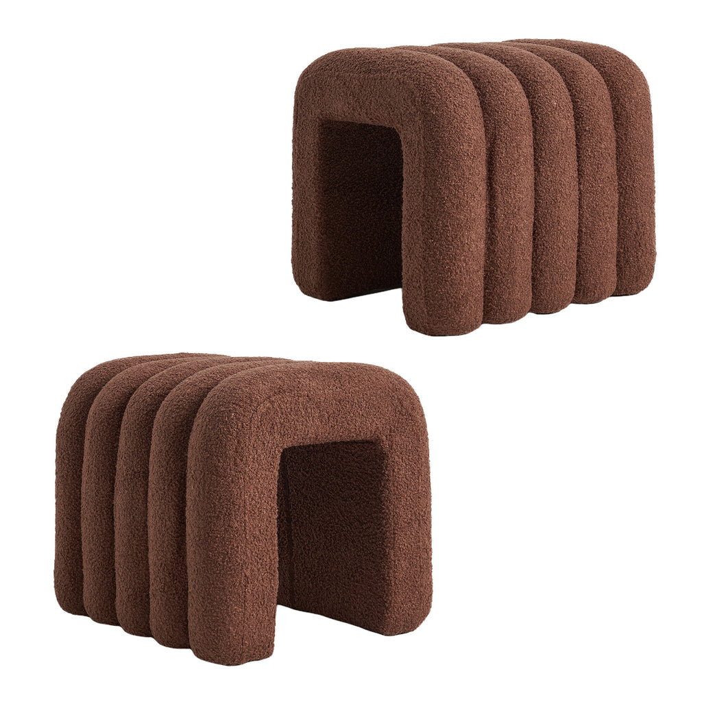 Ridge Arch Ottoman Stool Set of 2