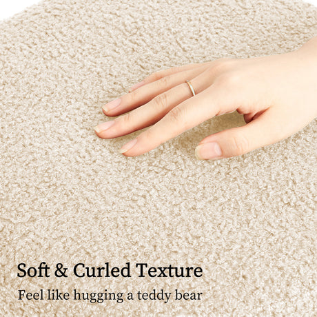 La Bella Beige Round Stacked Ottoman Stool