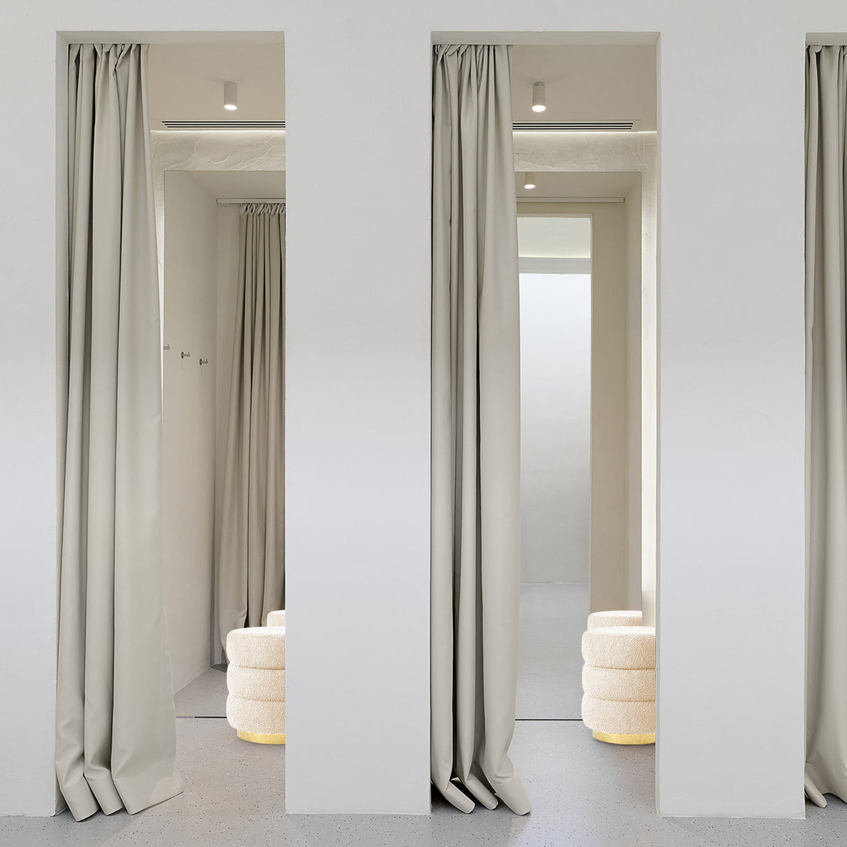 La Bella Beige Round Stacked Ottoman Stool