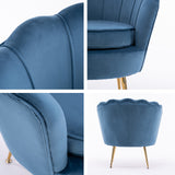 La Bella Scalloped Velvet Armchair with Gold Legs - Various Colors