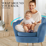 La Bella Scalloped Velvet Armchair with Gold Legs - Various Colors