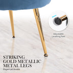 La Bella Scalloped Velvet Armchair with Gold Legs - Various Colors