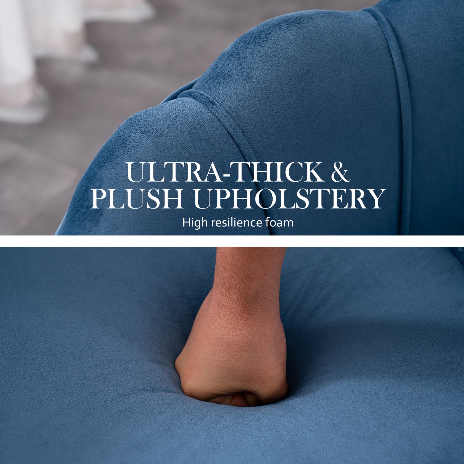 La Bella Scalloped Velvet Armchair with Gold Legs - Various Colors