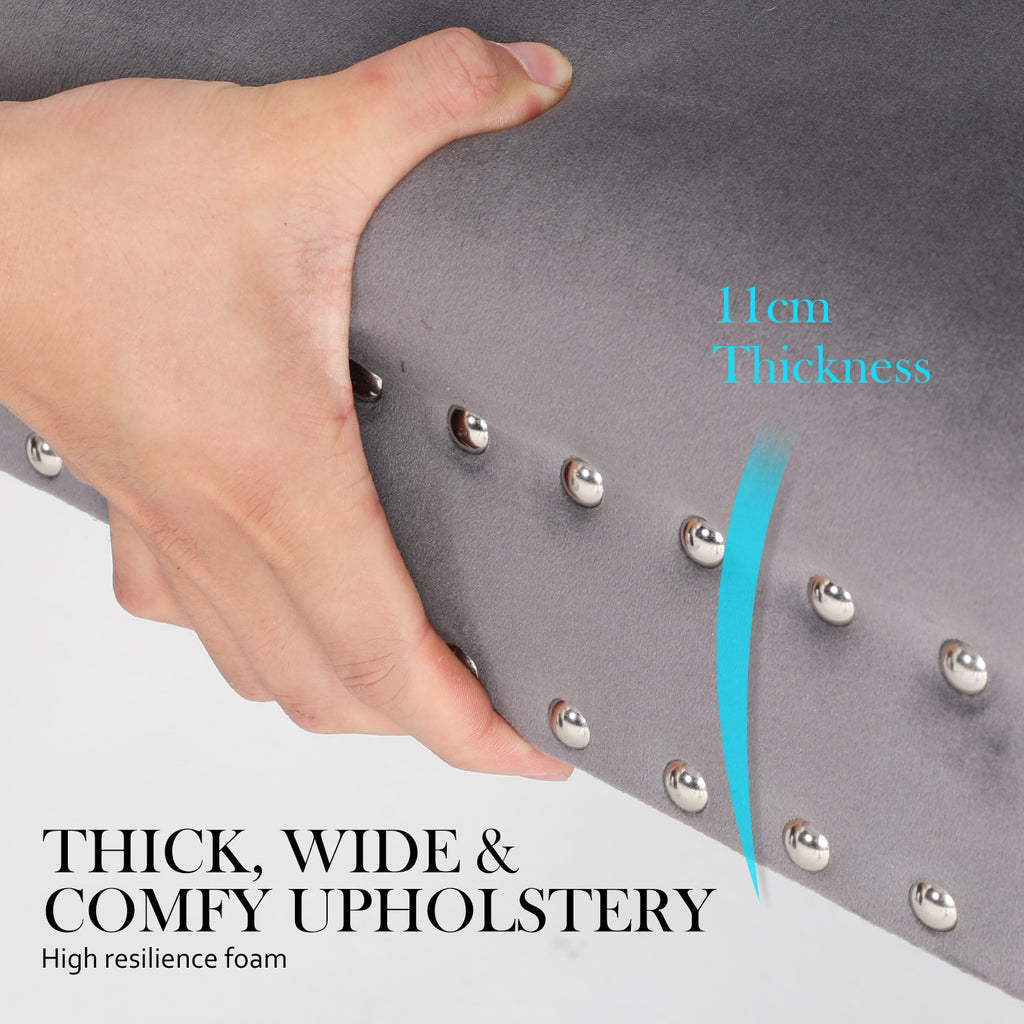 French Provincial Velvet Dining Chair with Studs