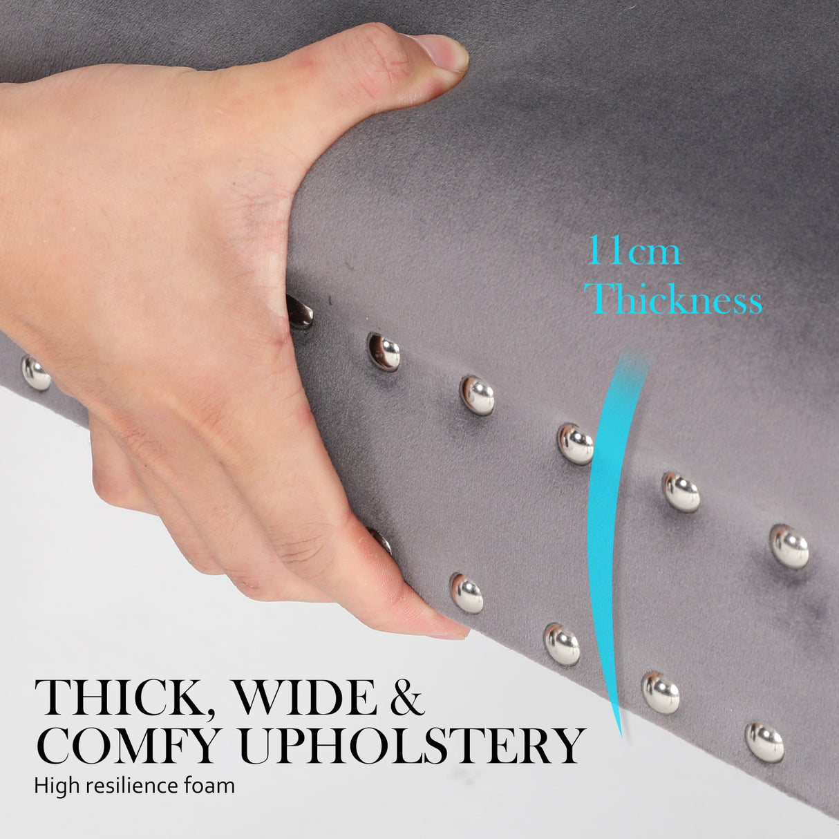 French Provincial Velvet Dining Chair with Studs