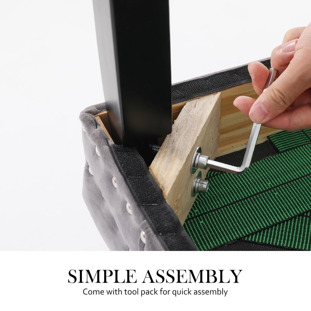 French Provincial Velvet Dining Chair with Studs