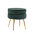 La Bella Velvet Round Ottoman with Gold Legs