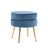 La Bella Velvet Round Ottoman with Gold Legs