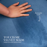 La Bella Velvet Round Ottoman with Gold Legs