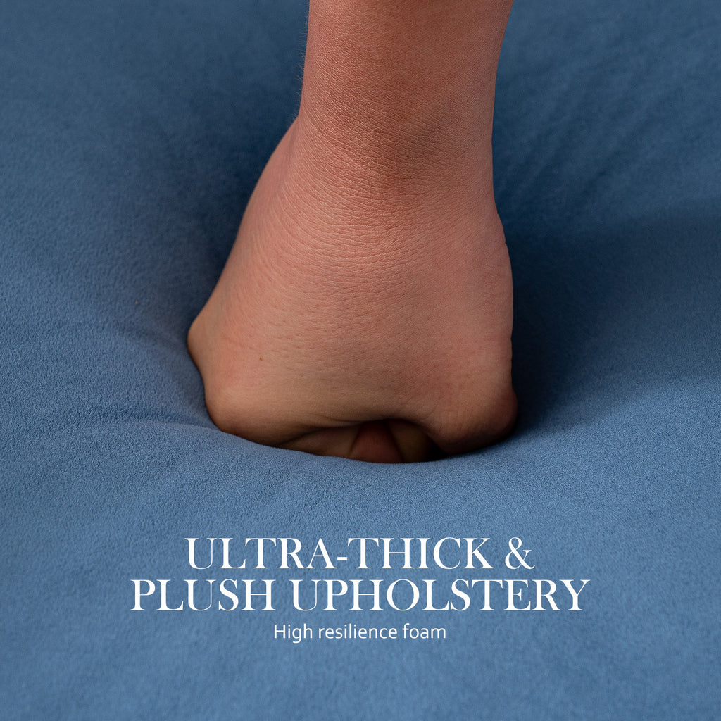 La Bella Velvet Round Ottoman with Gold Legs