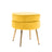 La Bella Velvet Round Ottoman with Gold Legs