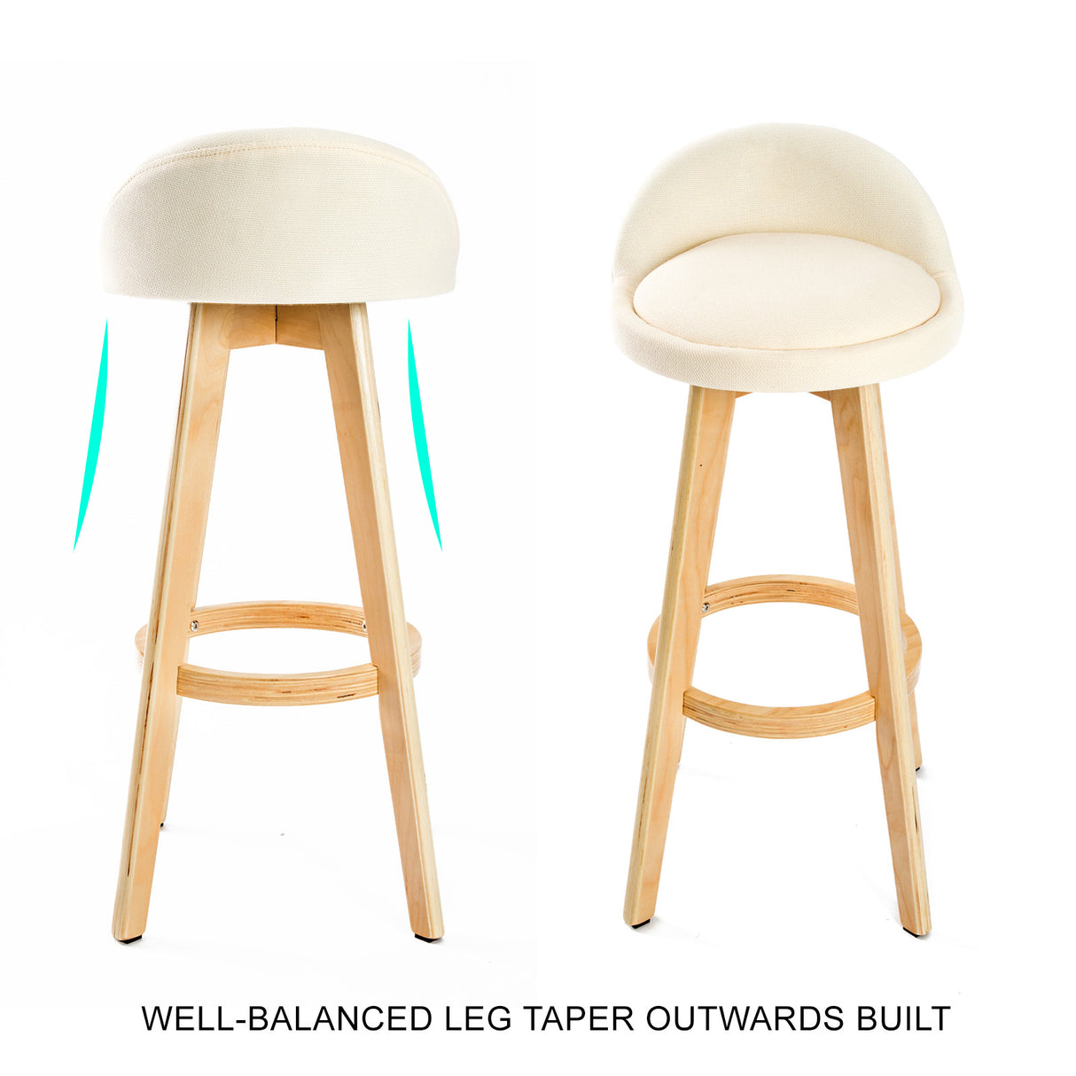 Leila Contemporary Wooden Bar Stool