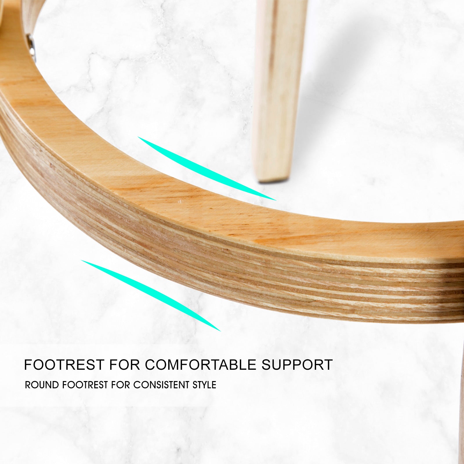 Leila Contemporary Wooden Bar Stool