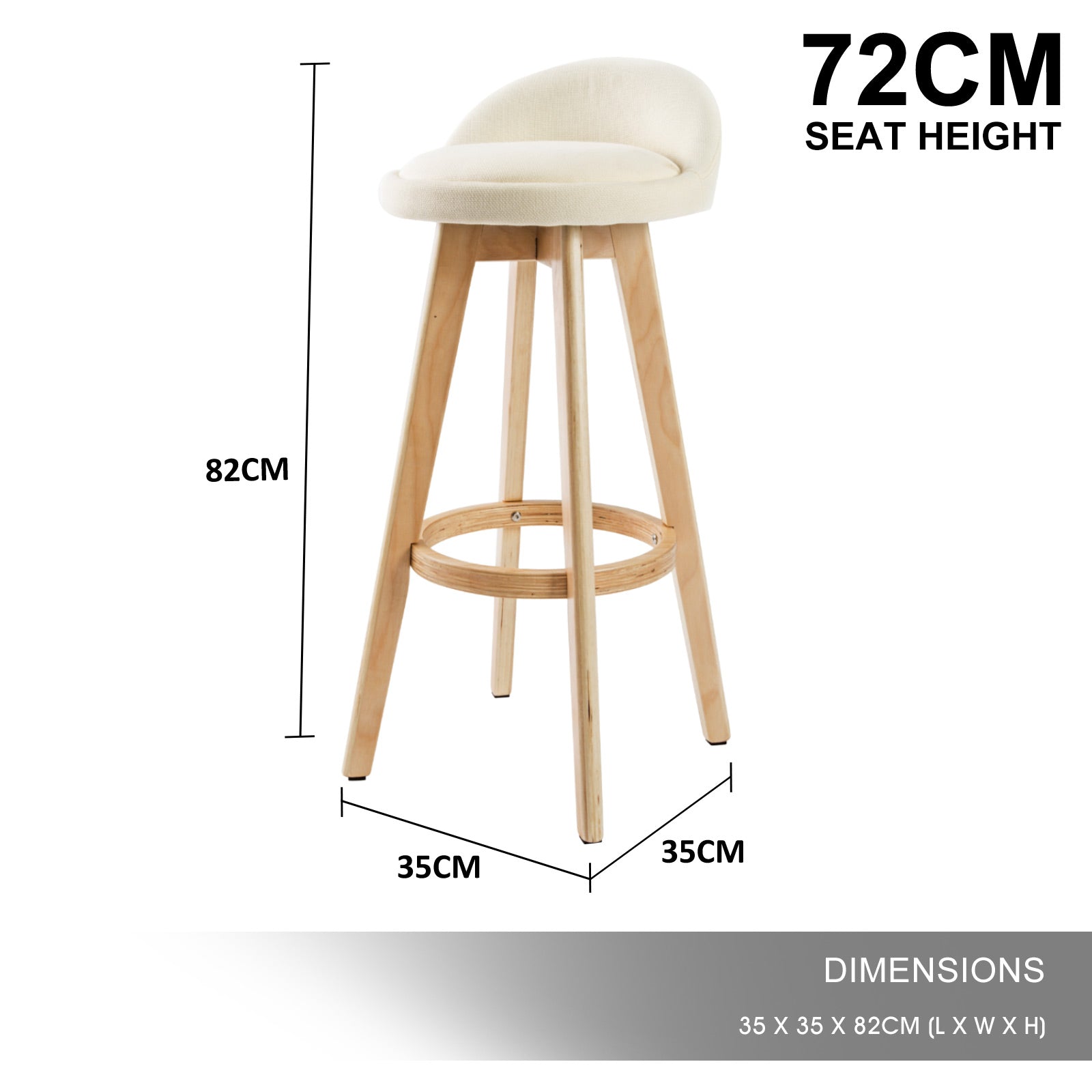 Leila Contemporary Wooden Bar Stool