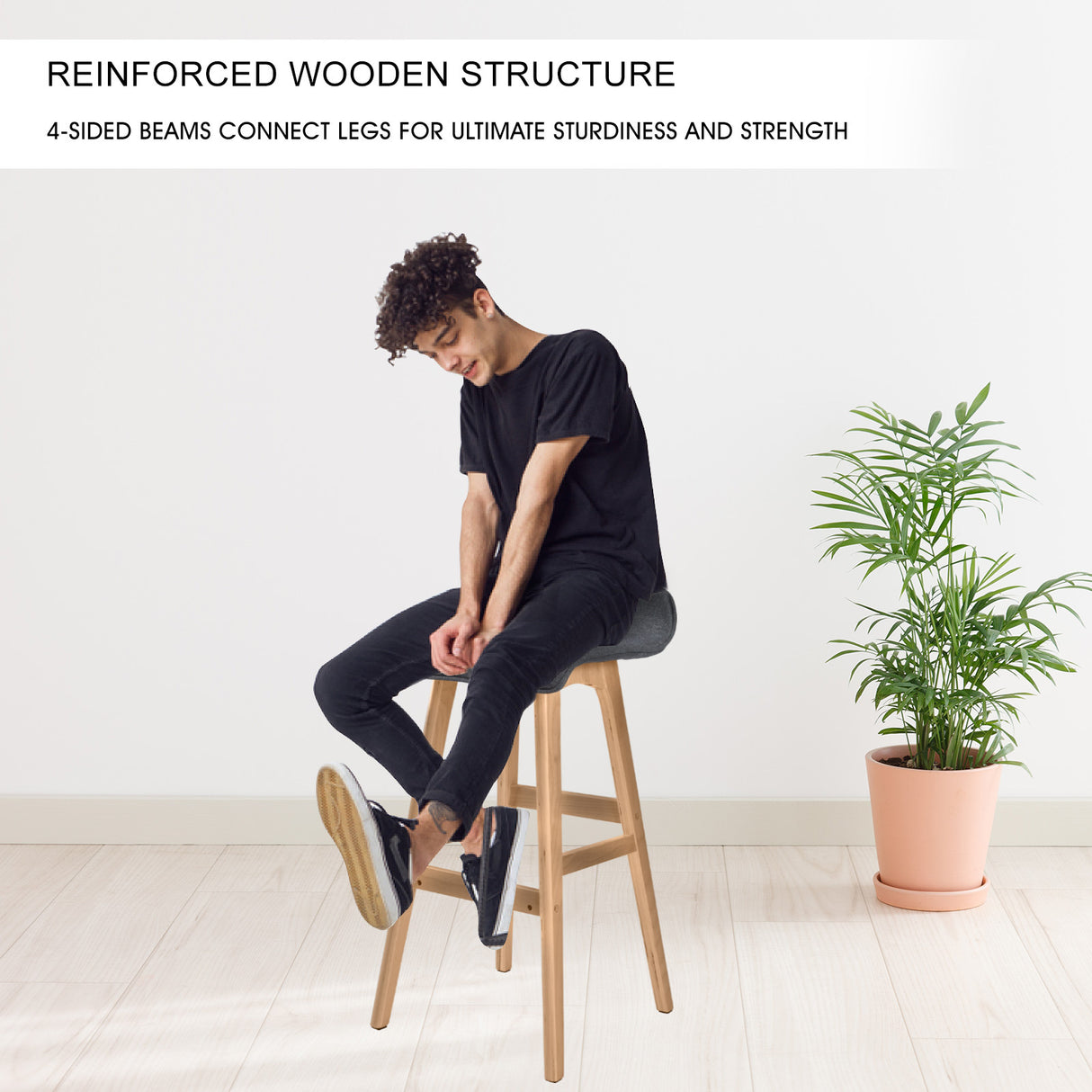 Sophia Set of 2 Wooden Bar Stools