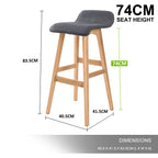 Sophia Set of 2 Wooden Bar Stools