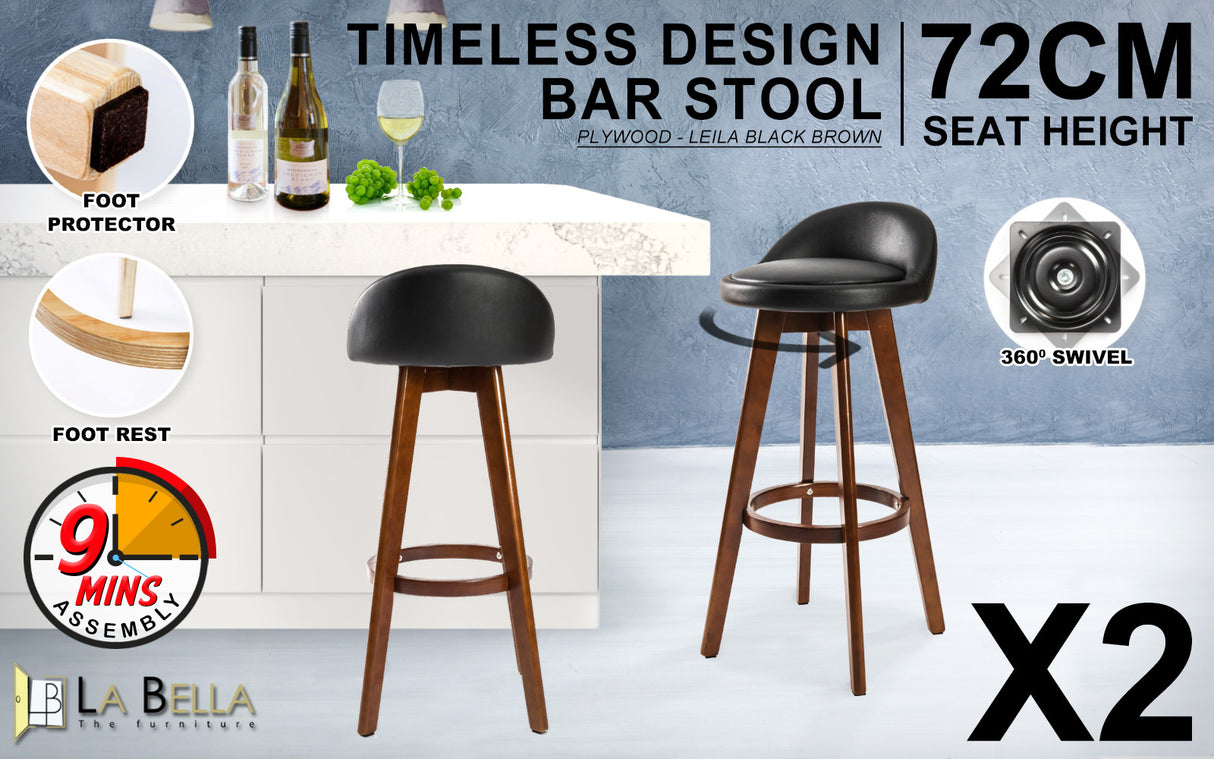 Leila Wood Bar Stool Set