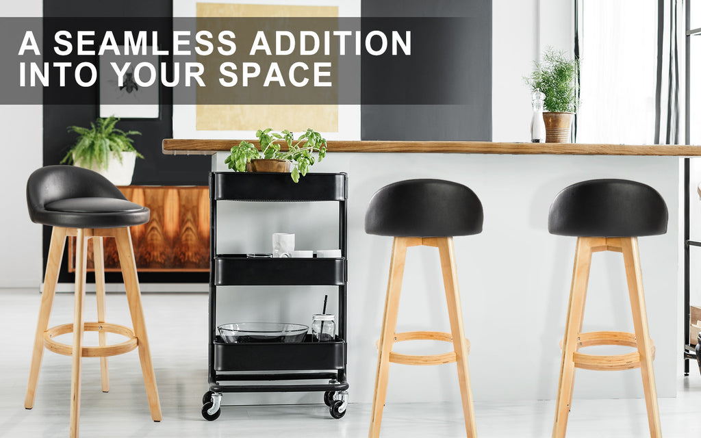 Leila Contemporary Wooden Bar Stool