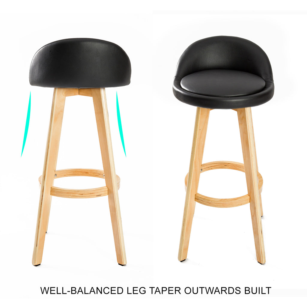Leila Contemporary Wooden Bar Stool