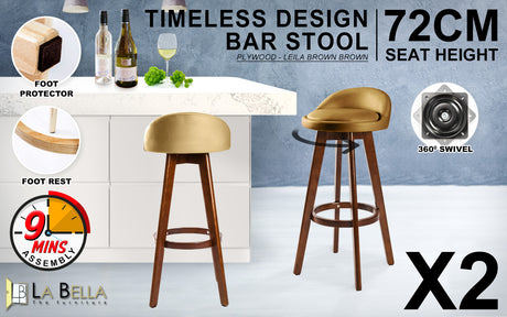 Leila Wood Bar Stool Set