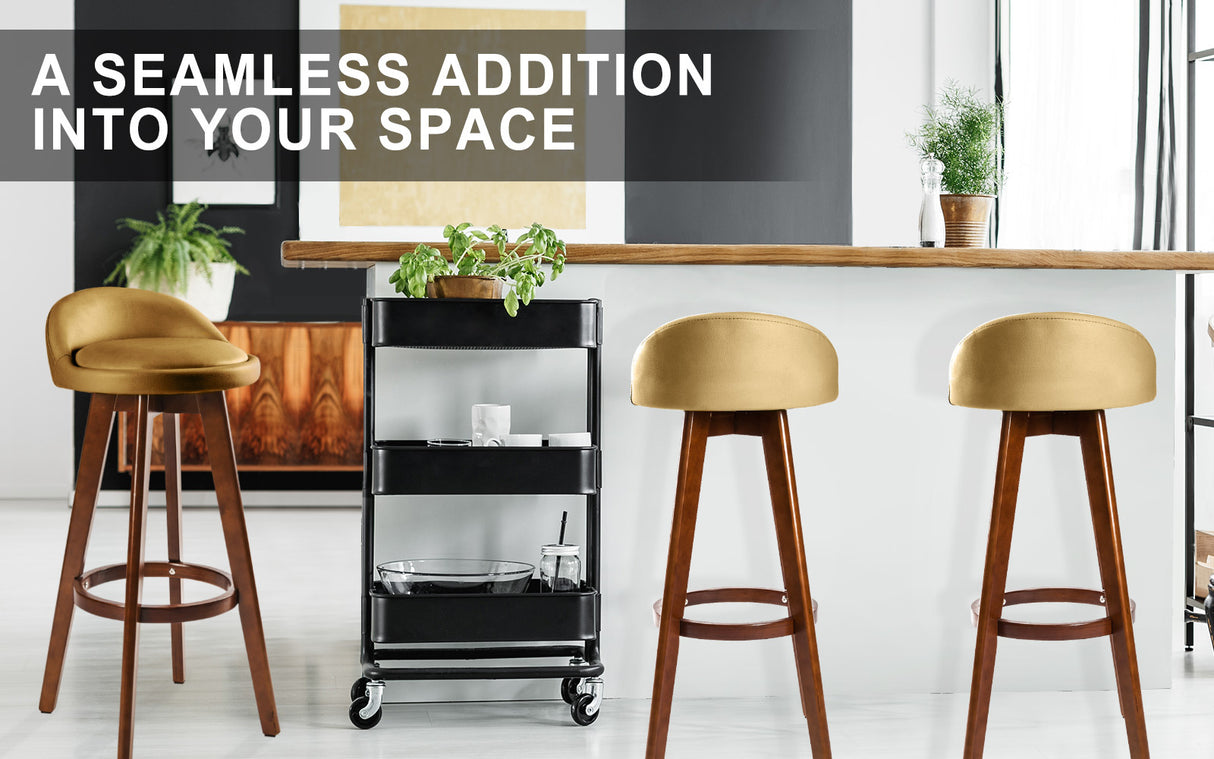 Leila Contemporary Wooden Bar Stool