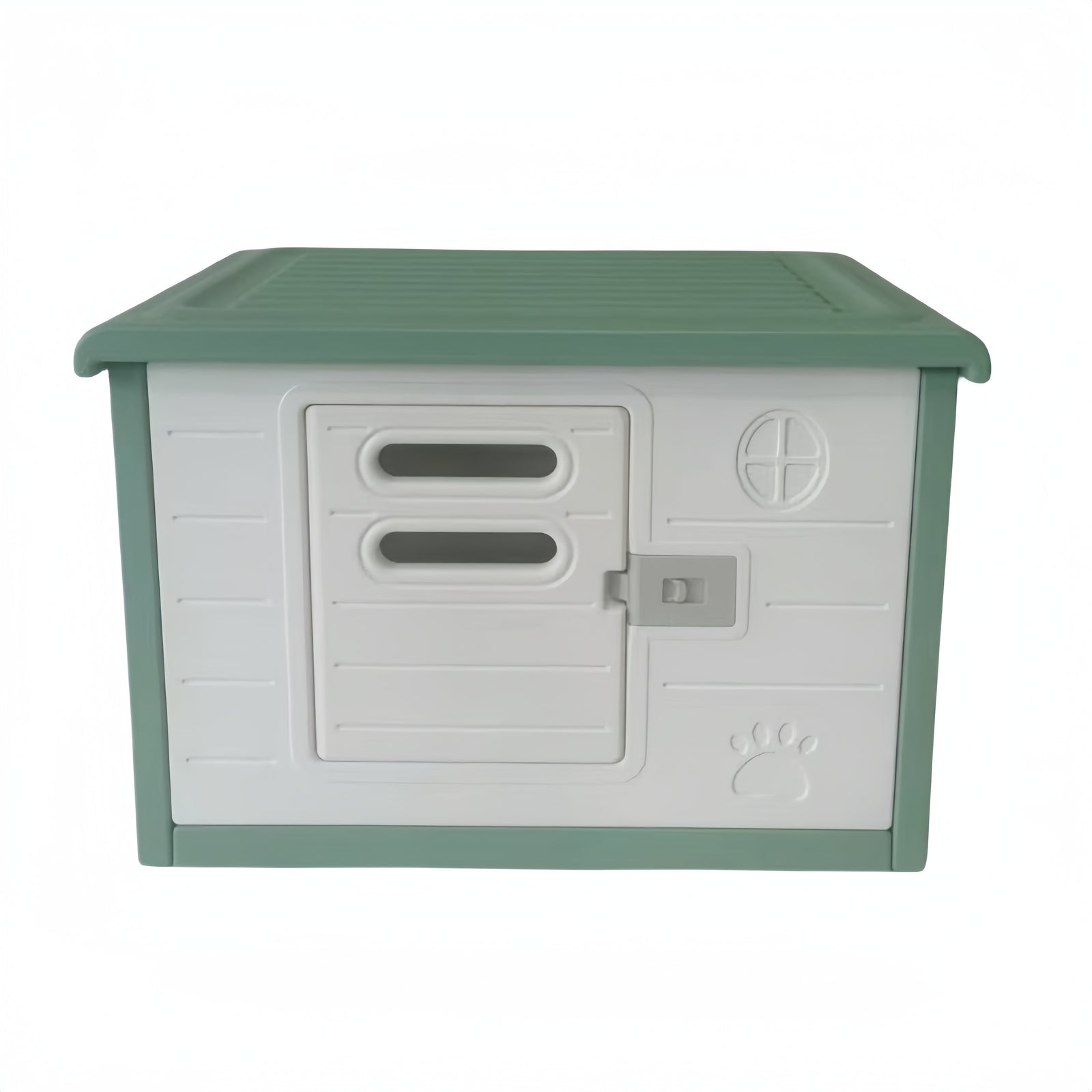 Small Plastic Pet House with Door - Green