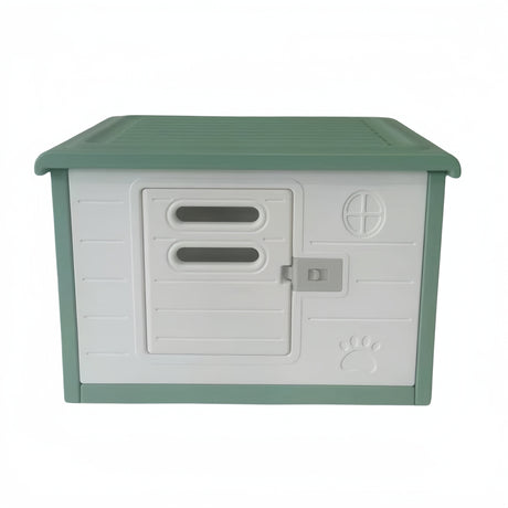 Small Plastic Pet House with Door - Green