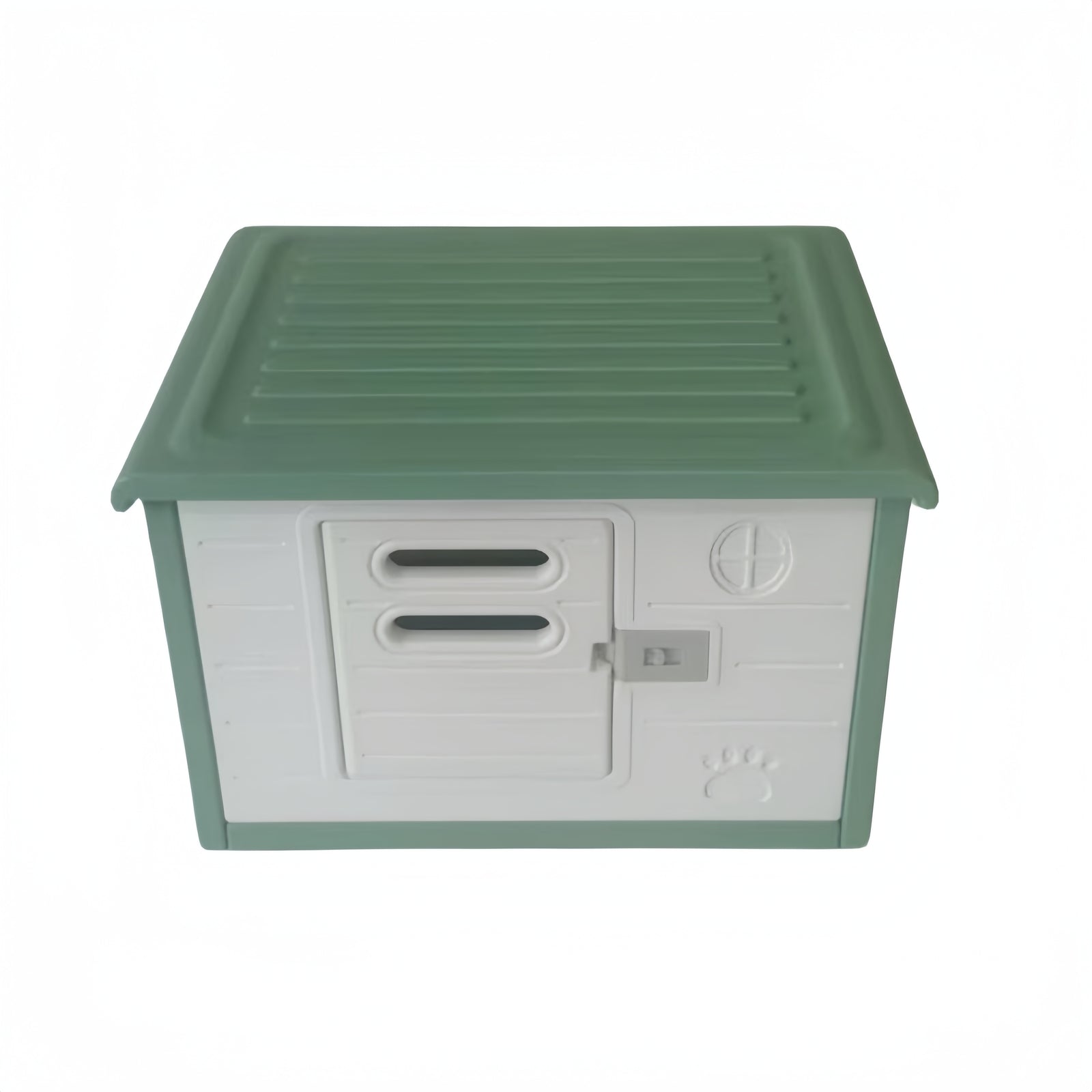 Small Plastic Pet House with Door - Green