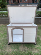 Wooden Timber Dog Kennel Cabin with Roof