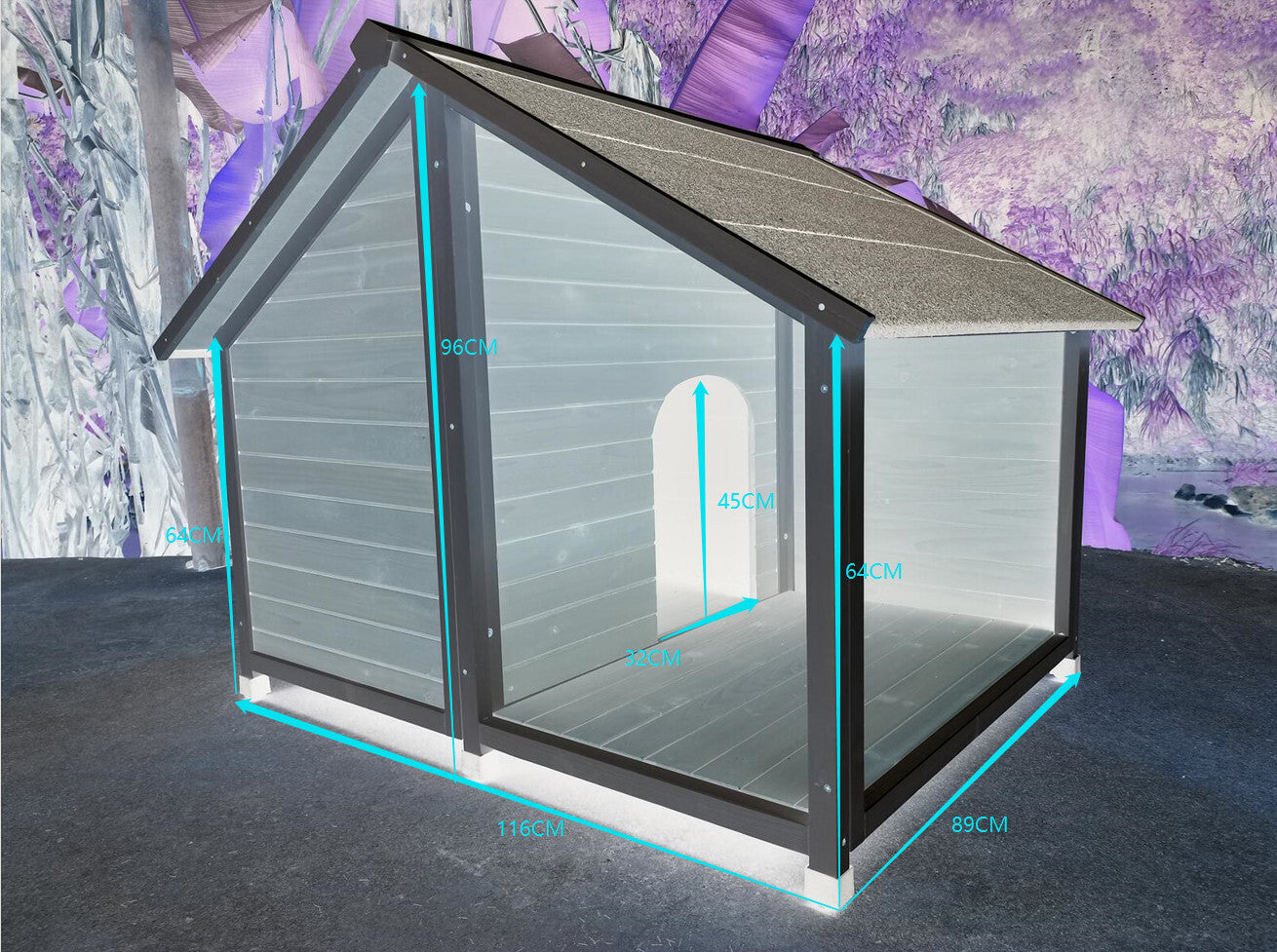 Wooden Timber Dog Kennel House, 130x105x100cm