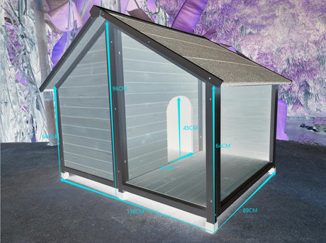 Wooden Timber Dog Kennel House, 130x105x100cm