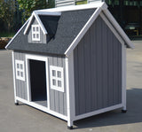 Grey Large Timber Dog Kennel House