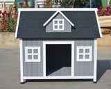 Grey Large Timber Dog Kennel House
