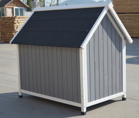 Grey Large Timber Dog Kennel House
