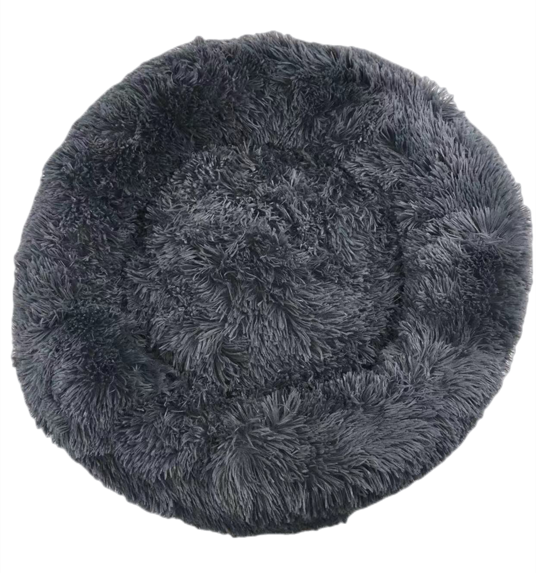 Calming Plush Round Bed for Pets