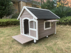 Luxury Timber Dog Kennel Cabin - Grey