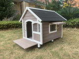 Luxury Timber Dog Kennel Cabin - Grey