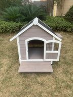 Luxury Timber Dog Kennel Cabin - Grey
