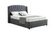 Paris Tufted Velvet Dark Grey Bed with Storage