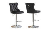 Sahara Black Barstool with Silver Base - Set of 2