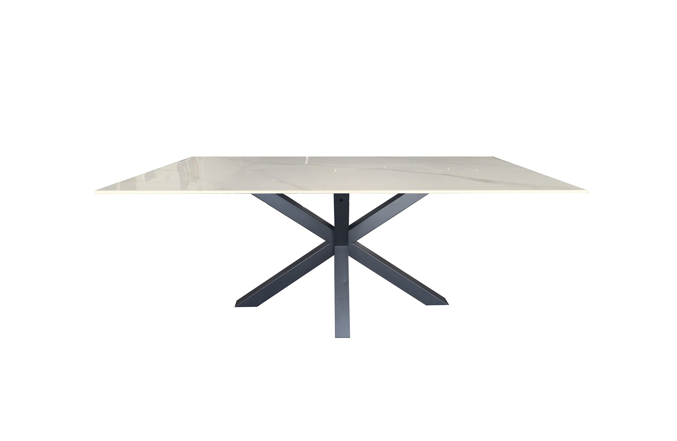 Elegant Black and White Marble Dining Table