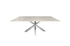 Elegant Silver and White Marble Dining Table