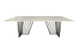 Elegant Black Dining Table with Porcelain Top