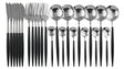 Deluxe Cutlery Set - Black & Silver