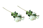 Artificial Rose Stems – Set of 2 Stems – 60cm with 3 Flowers Each - Off White