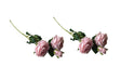 Artificial Rose Stems – Set of 2 Stems – 60cm with 3 Flowers Each - Soft Pink