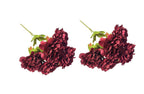 Artificial Bloomed Peony Bunch – Set of 2 Bunches – 45cm with 5 Flowers Each - Maroon