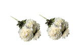 Artificial Bloomed Peony Bunch – Set of 2 Bunches – 45cm with 5 Flowers Each - White
