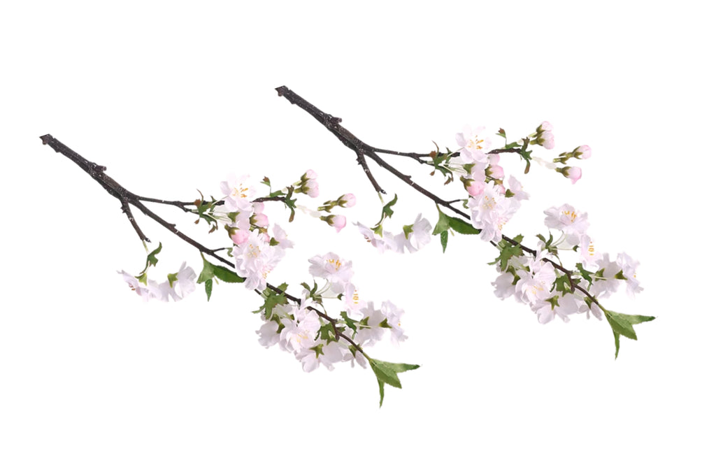 Artificial Single Stem Cherry Blossom 49cm - Soft Pink  - Set of 2 Bunch
